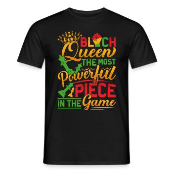 Black Queen piece in the Game - Men's T-Shirt - black - Front - AI Model Male 178 light (178cm)
