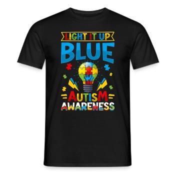 World autism Mom Dad - Men's T-Shirt - black - Front - AI Model Male 178 light (178cm)