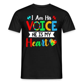 I'm his voice Mom Dad - Männer T-Shirt - Schwarz - Vorne - AI Model Male 178 light (178cm)