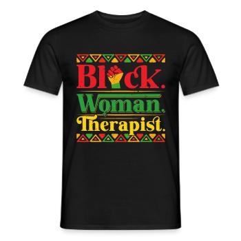 Femme thérapeute noire - T-shirt homme - noir - Devant - AI Model Male 178 light (178cm)