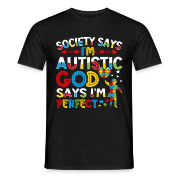 I'm autistic Boys Girls - Männer T-Shirt - Schwarz - Vorne - AI Model Male 178 light (178cm)
