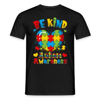 World autism Mom Dad - Men's T-Shirt - black - Front - AI Model Male 178 light (178cm)