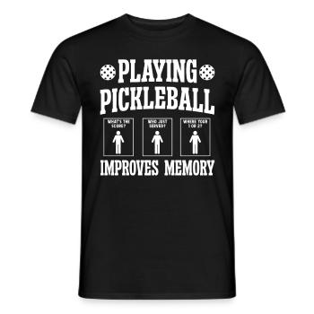 Playing Pickleball improves memory - Männer T-Shirt - Schwarz - Vorne - AI Model Male 178 light (178cm)