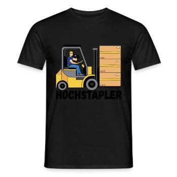 Conducteur de chariot élévateur Conducteur de chariot élévateur - T-shirt homme - noir - Devant - AI Model Male 178 light (178cm)