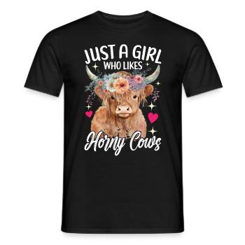 Vache des Highlands Hochlandkuh - T-shirt homme - noir - Devant - AI Model Male 178 light (178cm)