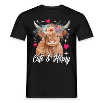 Vache des Highlands Hochlandkuh - T-shirt homme - noir - Devant - AI Model Male 178 light (178cm)