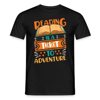 Reading Books Book Love - Men's T-Shirt - black - Front - AI Model Male 178 light (178cm)