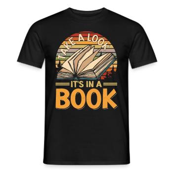 Jetez un coup d’œil c’est dans un livre - T-shirt homme - noir - Devant - AI Model Male 178 light (178cm)