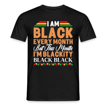 Chaque mois Histoire des Noirs - T-shirt homme - noir - Devant - AI Model Male 178 light (178cm)