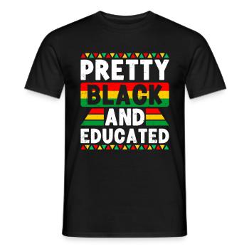 Design africain joli et instruit - T-shirt homme - noir - Devant - AI Model Male 178 light (178cm)