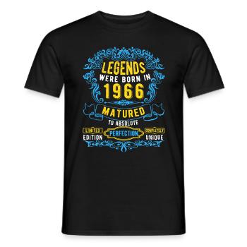 Legends were born in 1966 Birthday - Men's T-Shirt - black - Front - AI Model Male 178 light (178cm)
