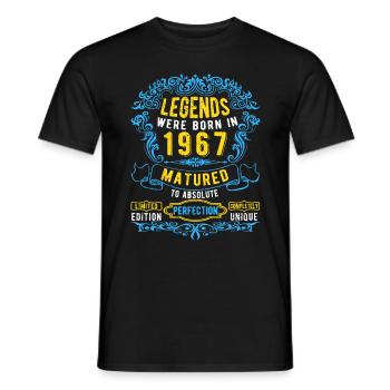 Les légendes sont nées en 1967 Anniversaire - T-shirt homme - noir - Devant - AI Model Male 178 light (178cm)
