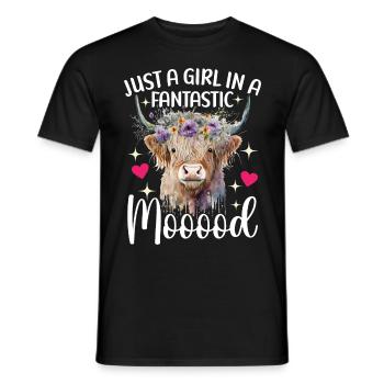 Vache des Highlands Hochlandkuh - T-shirt homme - noir - Devant - AI Model Male 178 light (178cm)