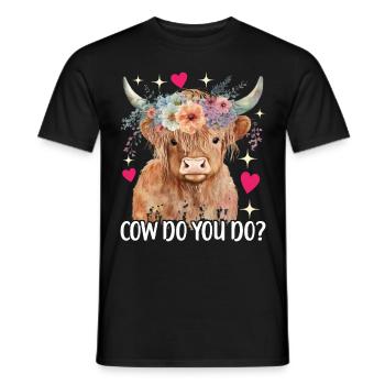 Vache des Highlands Hochlandkuh - T-shirt homme - noir - Devant - AI Model Male 178 light (178cm)