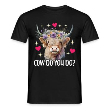 Vache des Highlands Hochlandkuh - T-shirt homme - noir - Devant - AI Model Male 178 light (178cm)