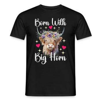 Vache des Highlands Hochlandkuh - T-shirt homme - noir - Devant - AI Model Male 178 light (178cm)