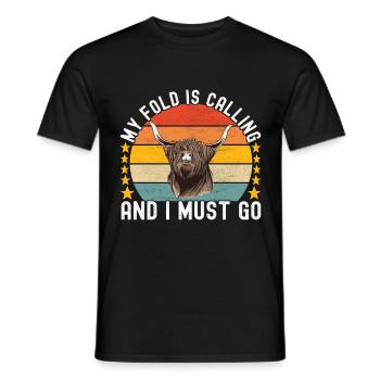 Vache des Highlands Hochlandkuh - T-shirt homme - noir - Devant - AI Model Male 178 light (178cm)