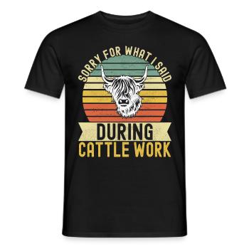 Vache des Highlands Hochlandkuh - T-shirt homme - noir - Devant - AI Model Male 178 light (178cm)