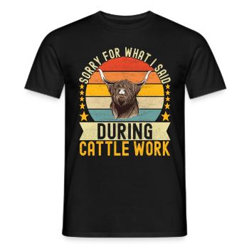 Vache des Highlands Hochlandkuh - T-shirt homme - noir - Devant - AI Model Male 178 light (178cm)