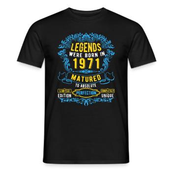 Les légendes sont nées en 1971 Anniversaire - T-shirt homme - noir - Devant - AI Model Male 178 light (178cm)