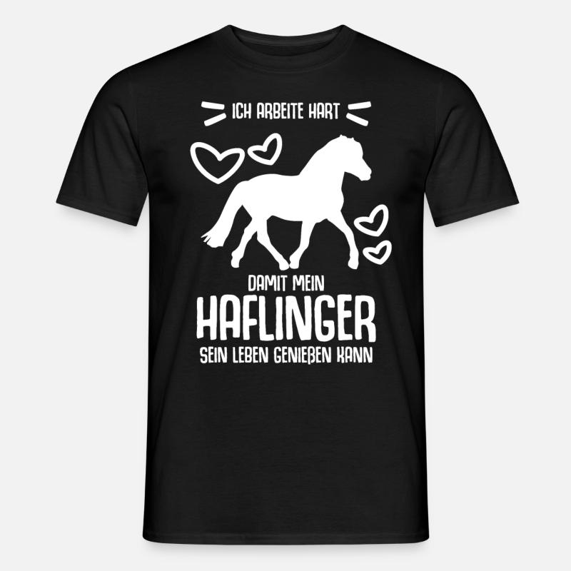 Haflinger Pferd Haflingers - Männer T-Shirt - Schwarz