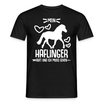 Mein Haflinger ruft - Männer T-Shirt - Schwarz - Vorne - AI Model Male 178 light (178cm)