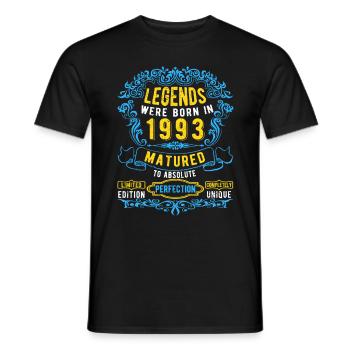Les légendes sont nées en 1993 Anniversaire - T-shirt homme - noir - Devant - AI Model Male 178 light (178cm)