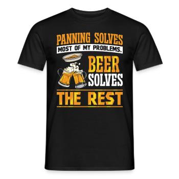 Le panoramique résout la plupart de mes problèmes Bière - T-shirt homme - noir - Devant - AI Model Male 178 light (178cm)
