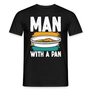 Man with a Pan - Männer T-Shirt - Schwarz - Vorne - AI Model Male 178 light (178cm)