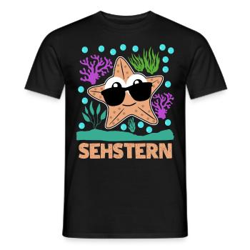 Seestern Sehstern Witz Sonnenbrille - Männer T-Shirt - Schwarz - Vorne - AI Model Male 178 light (178cm)