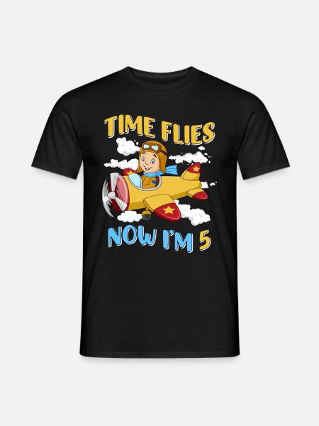 Now i'm 5 - Männer T-Shirt - Schwarz