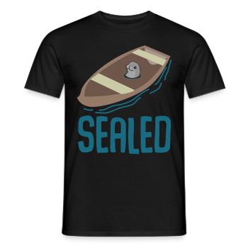 Robbe Seehund Wortspiel Seerobbe - Männer T-Shirt - Schwarz - Vorne - AI Model Male 178 light (178cm)