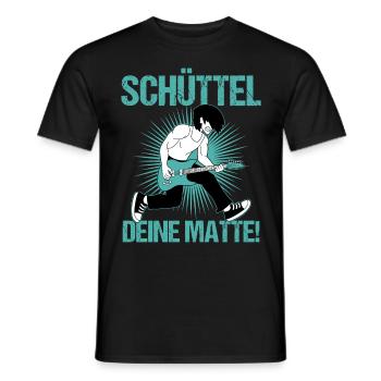 Schüttel Deine Matte / Headbanging, Heavy Metal - Männer T-Shirt - Schwarz - Vorne - AI Model Male 178 light (178cm)