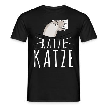 Hauskatze Schlafen Müde Ratze Katze - Männer T-Shirt - Schwarz - Vorne - AI Model Male 178 light (178cm)