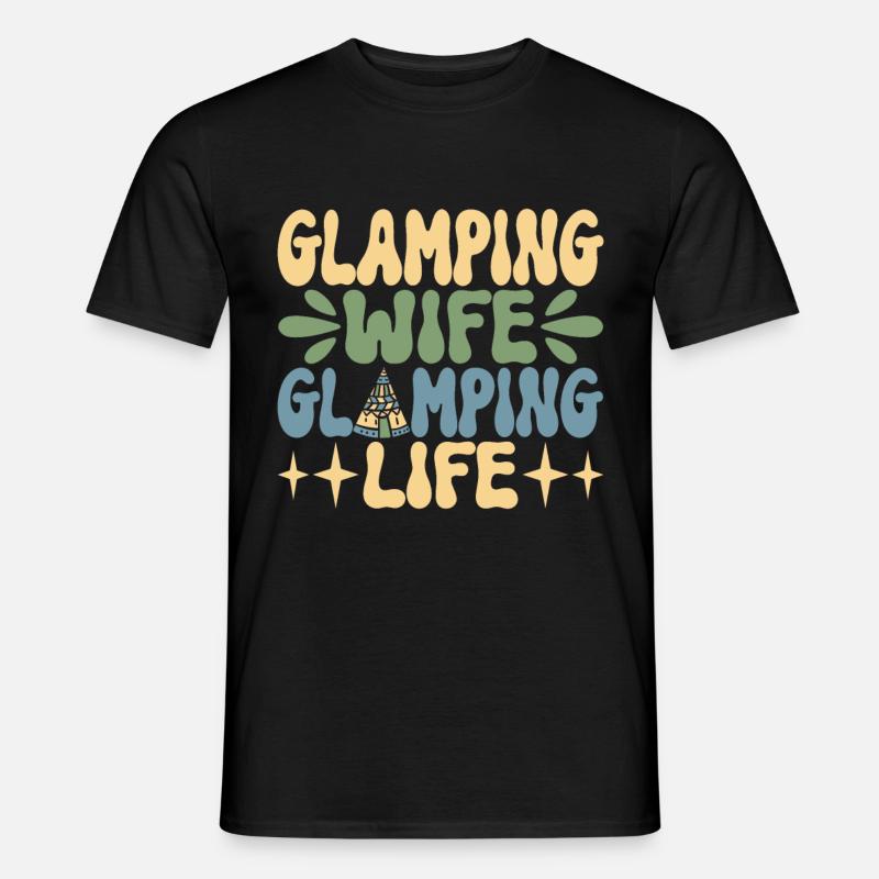Glamping Glamper - Männer T-Shirt - Schwarz