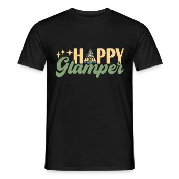 Glamping Glamper - Männer T-Shirt - Schwarz - Vorne - AI Model Male 178 light (178cm)