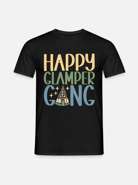 Glamping Glamper - Männer T-Shirt - Schwarz