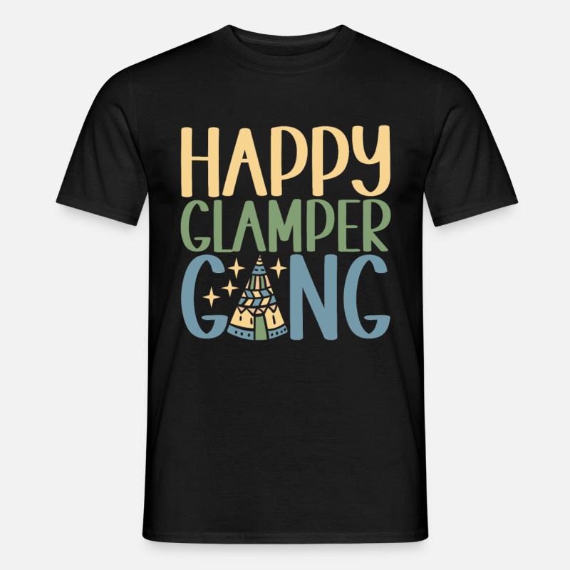 Glamping Glamper - Männer T-Shirt - Schwarz