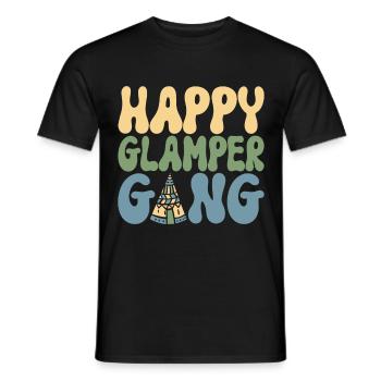 Glamping Glamper - Männer T-Shirt - Schwarz - Vorne - AI Model Male 178 light (178cm)