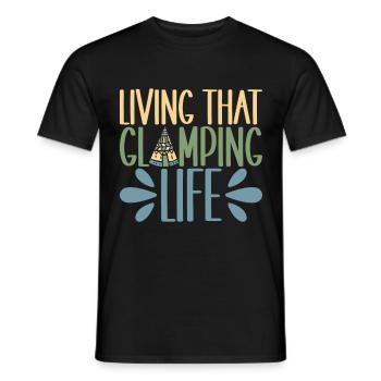 Glamping Glamper - Männer T-Shirt - Schwarz - Vorne - AI Model Male 178 light (178cm)