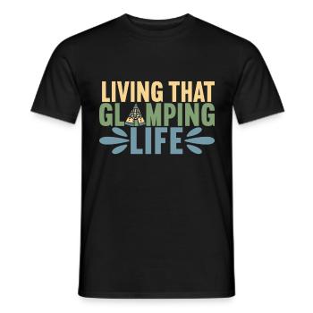 Glamping Glamper - Männer T-Shirt - Schwarz - Vorne - AI Model Male 178 light (178cm)