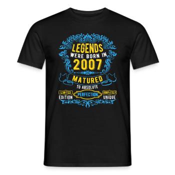 Les légendes sont nées en 2007 Anniversaire - T-shirt homme - noir - Devant - AI Model Male 178 light (178cm)