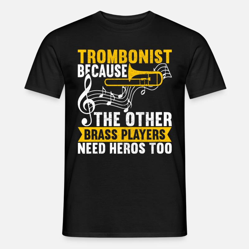 Posaune Trombone - Männer T-Shirt - Schwarz