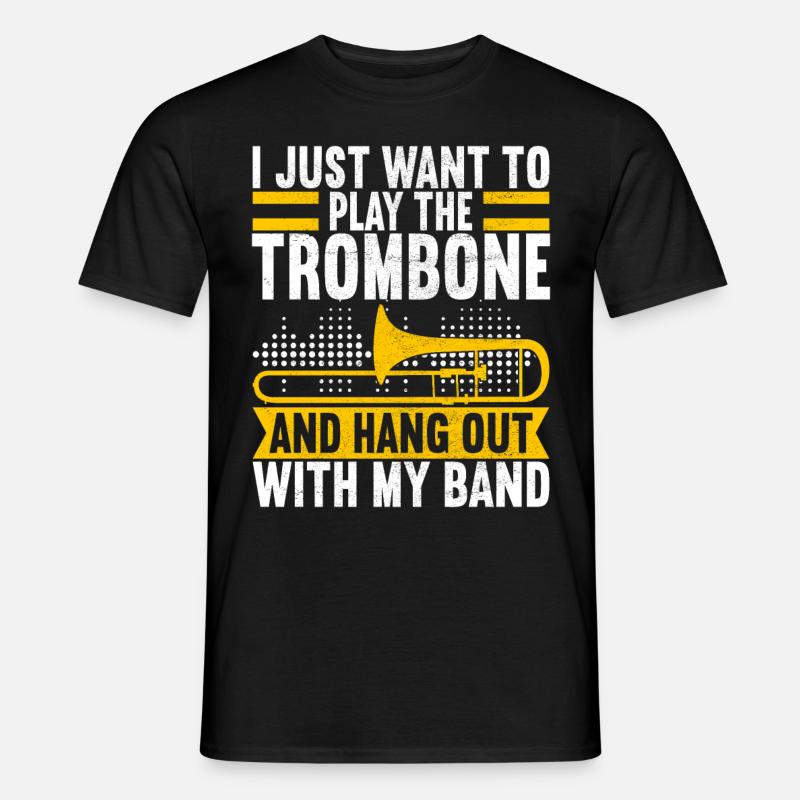 Posaune Trombone - Männer T-Shirt - Schwarz