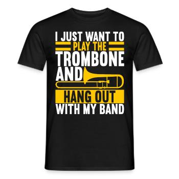 Posaune Trombone - T-shirt homme - noir - Devant - AI Model Male 178 light (178cm)