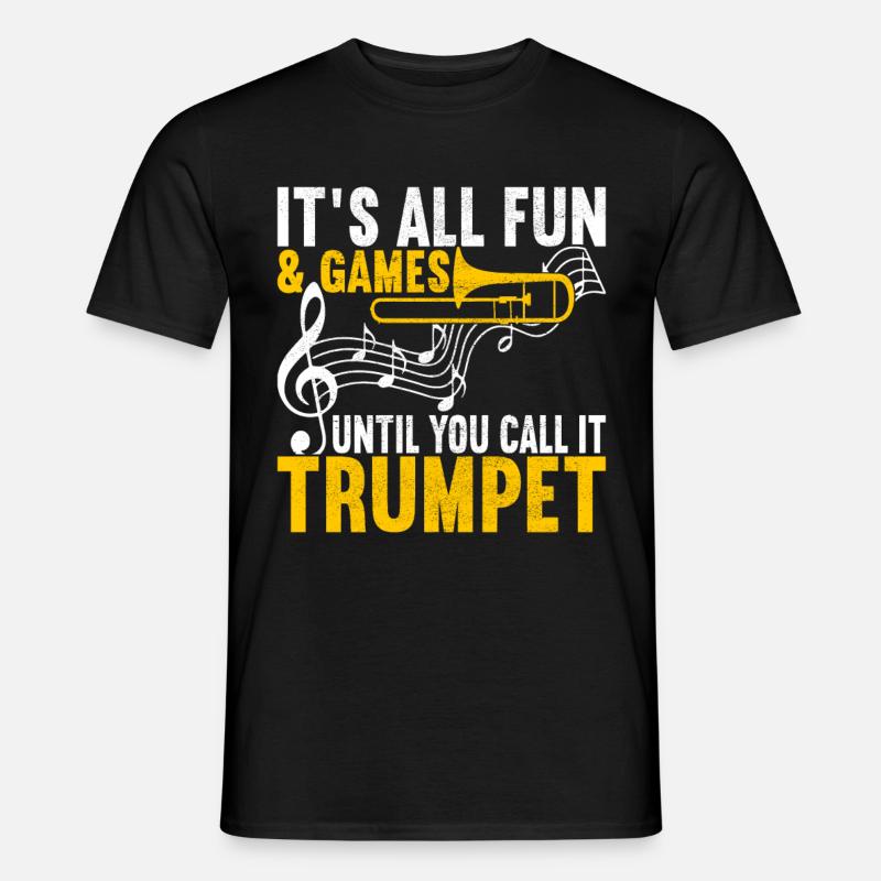 Posaune Trombone - Männer T-Shirt - Schwarz