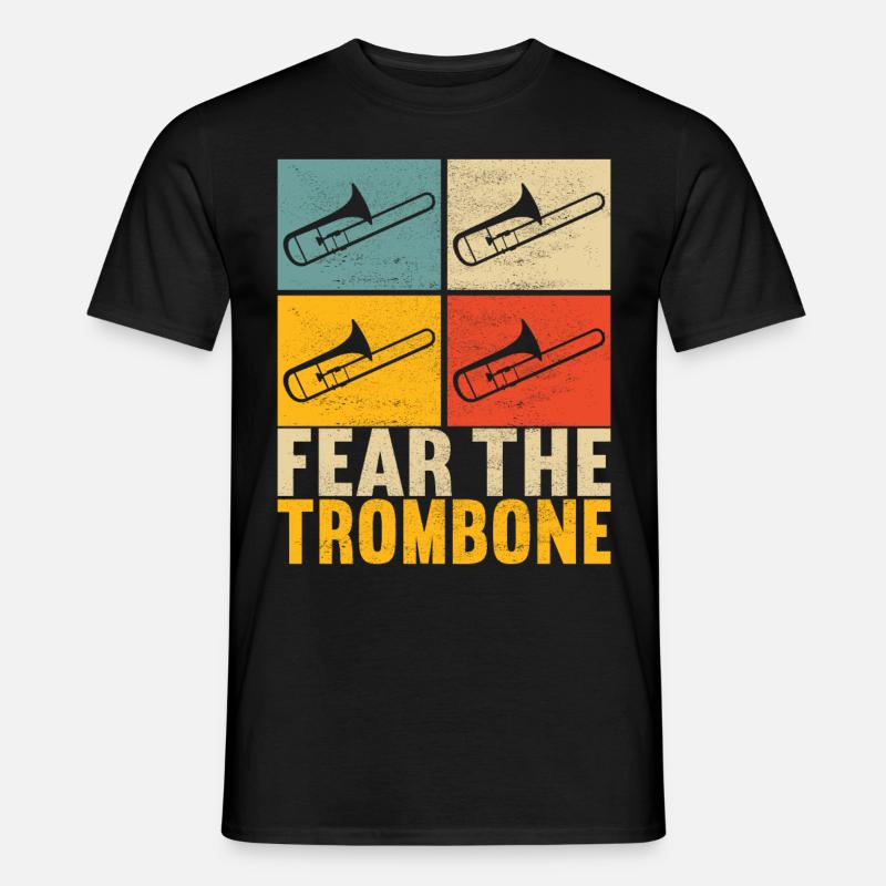 Posaune Trombone - Männer T-Shirt - Schwarz
