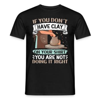 Ceramic Pottery Design - Men's T-Shirt - black - Front - AI Model Male 178 light (178cm)