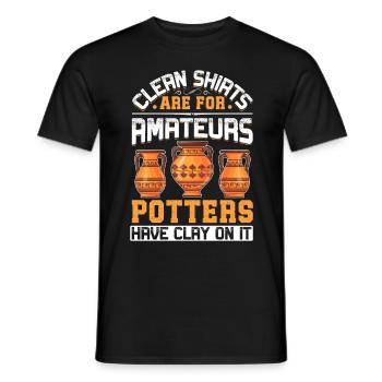 Les potiers ont de l’argile dessus - T-shirt homme - noir - Devant - AI Model Male 178 light (178cm)