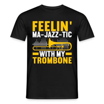 Posaune Trombone - Männer T-Shirt - Schwarz - Vorne - AI Model Male 178 light (178cm)